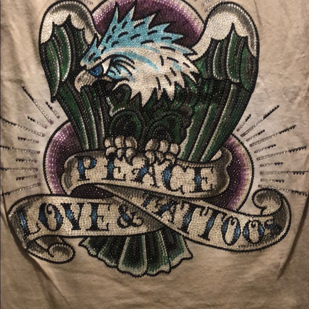 Ed Hardy by Christian Audiger rhinestone tee shirt